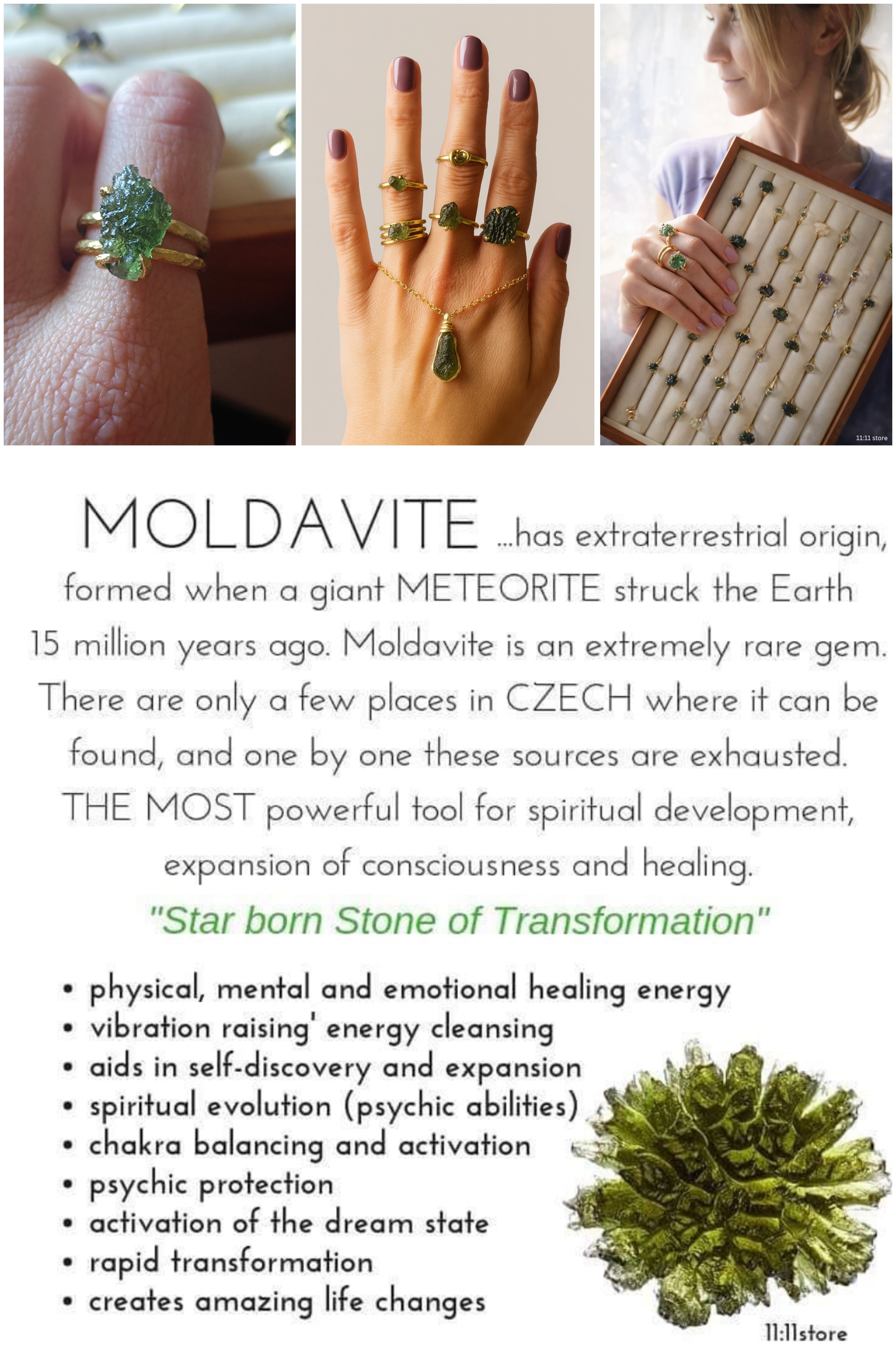 Moldavite Ring