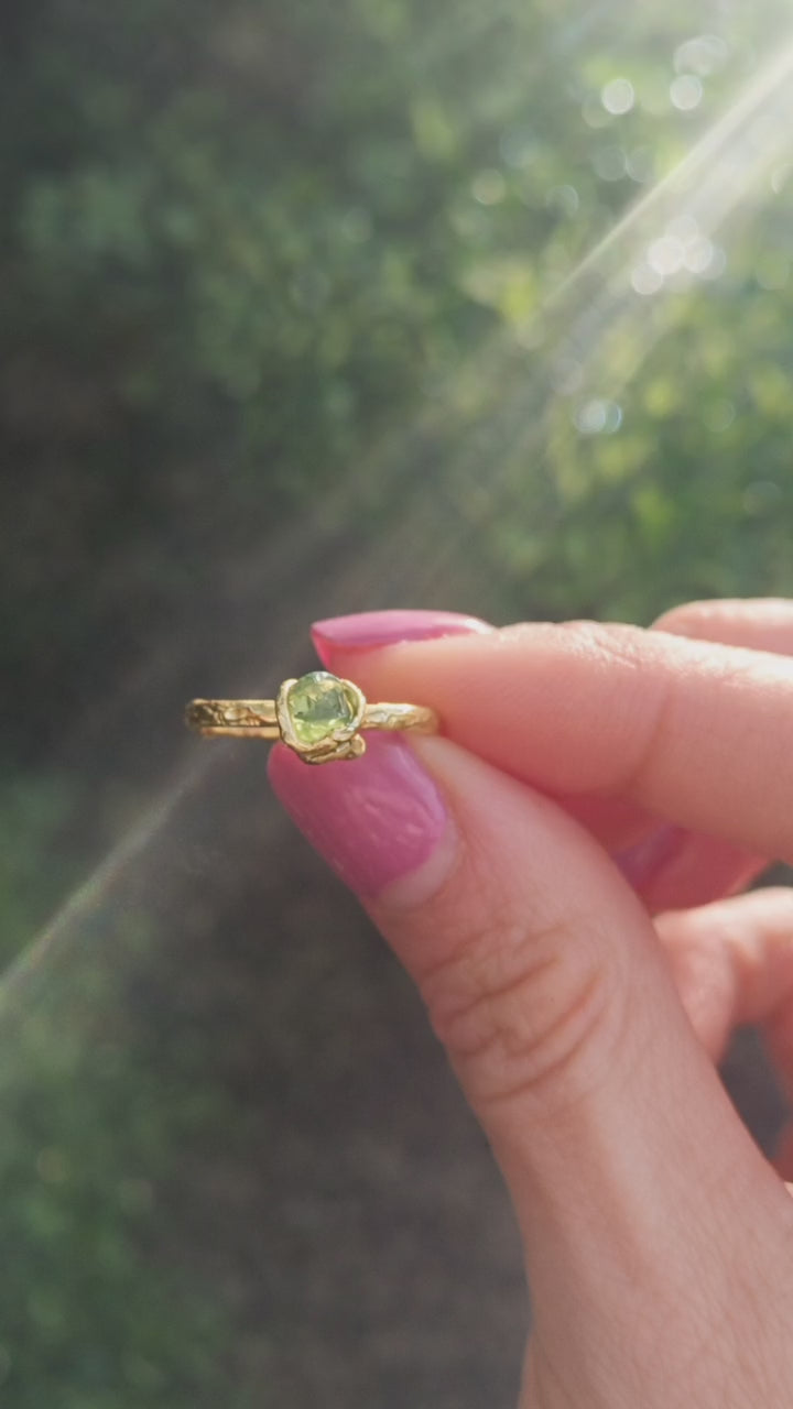 Moldavite Seed Ring