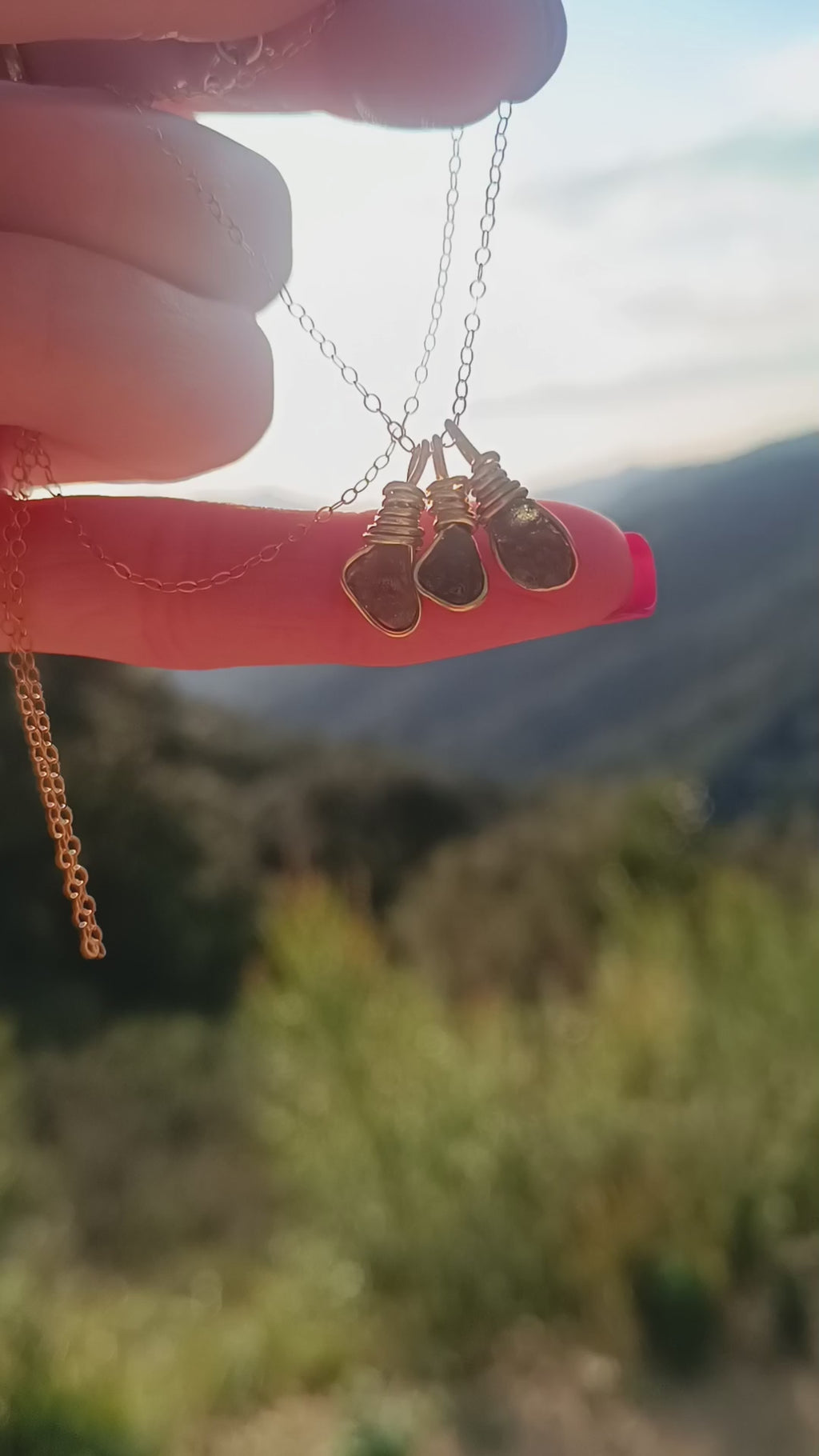 Trio Moldavite Necklace