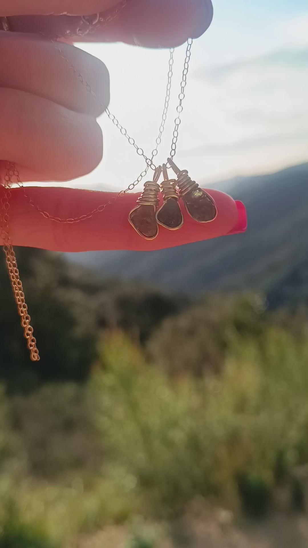 Trio Moldavite Necklace
