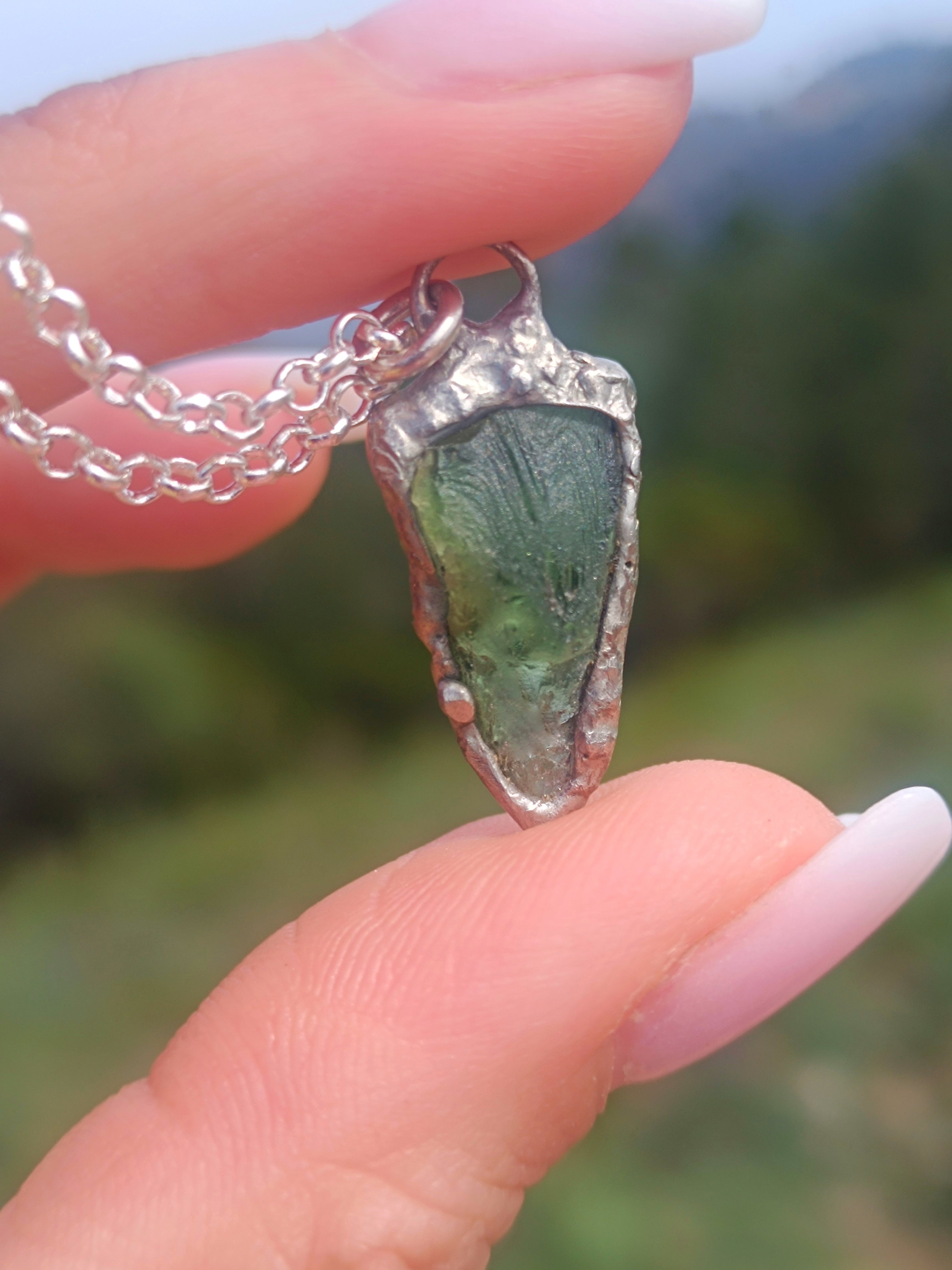 Unisex Moldavite necklace