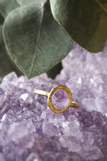 Raw Amethyst Halo Ring