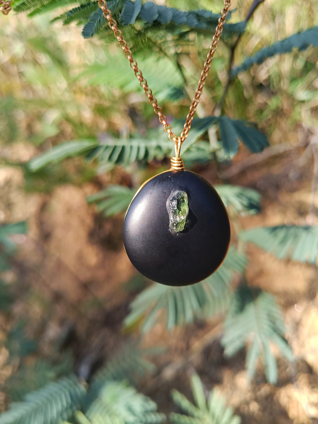 Shungite & Moldavite Necklace