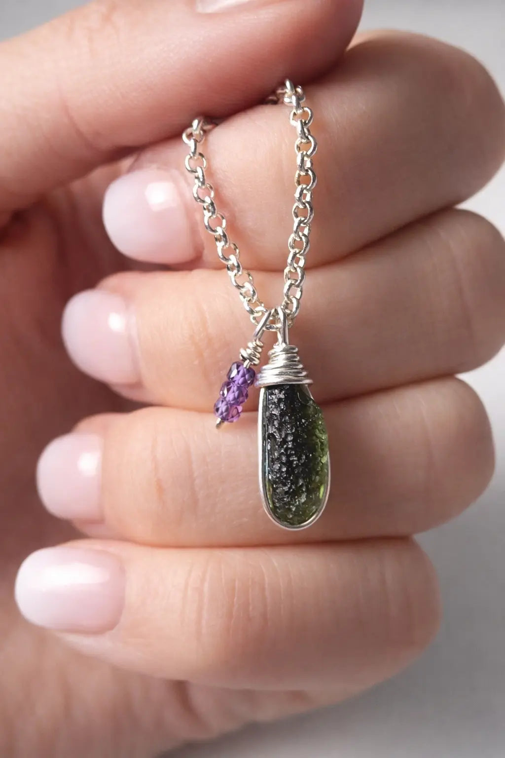 Moldavite with Violet Accent