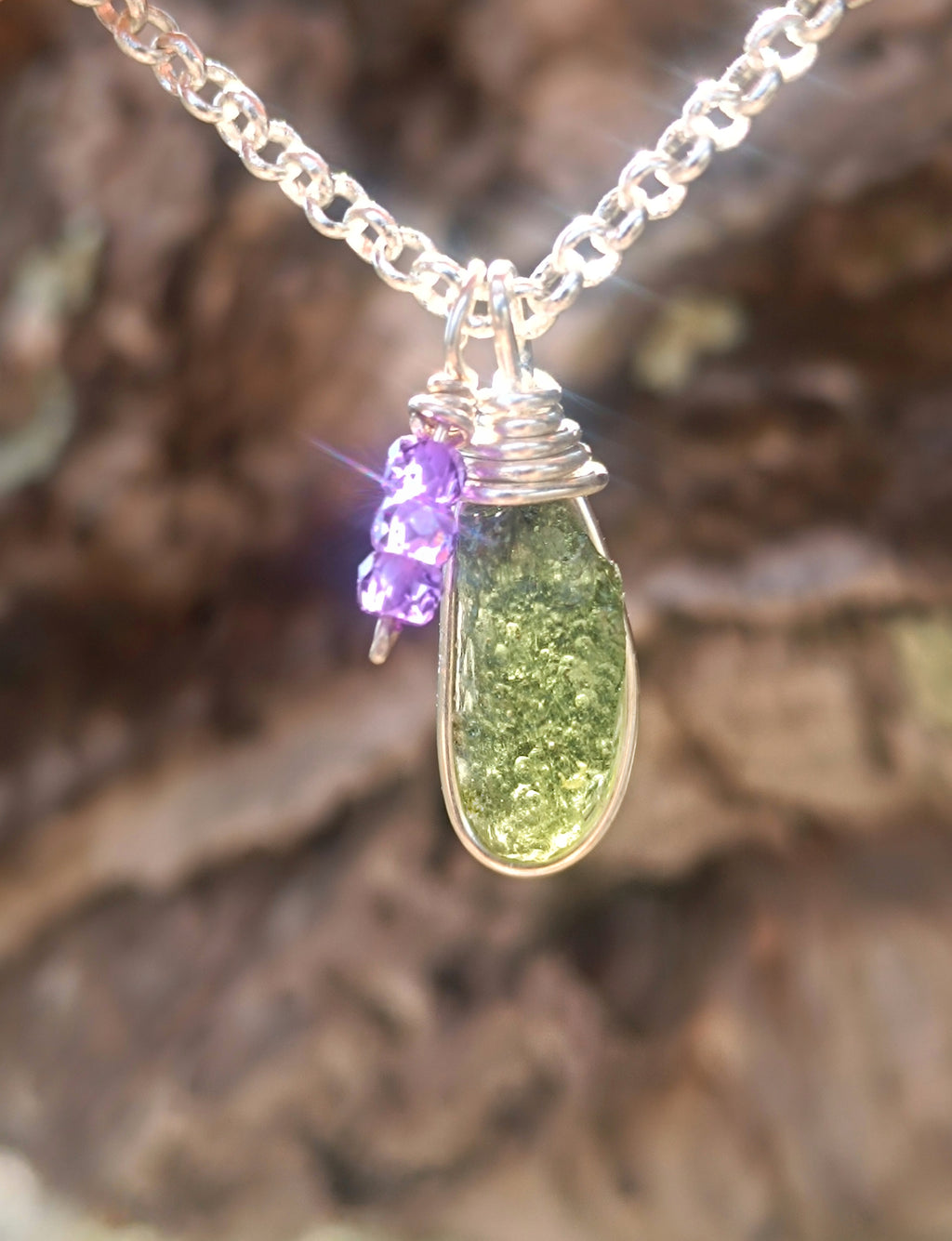 Moldavite with Violet Accent