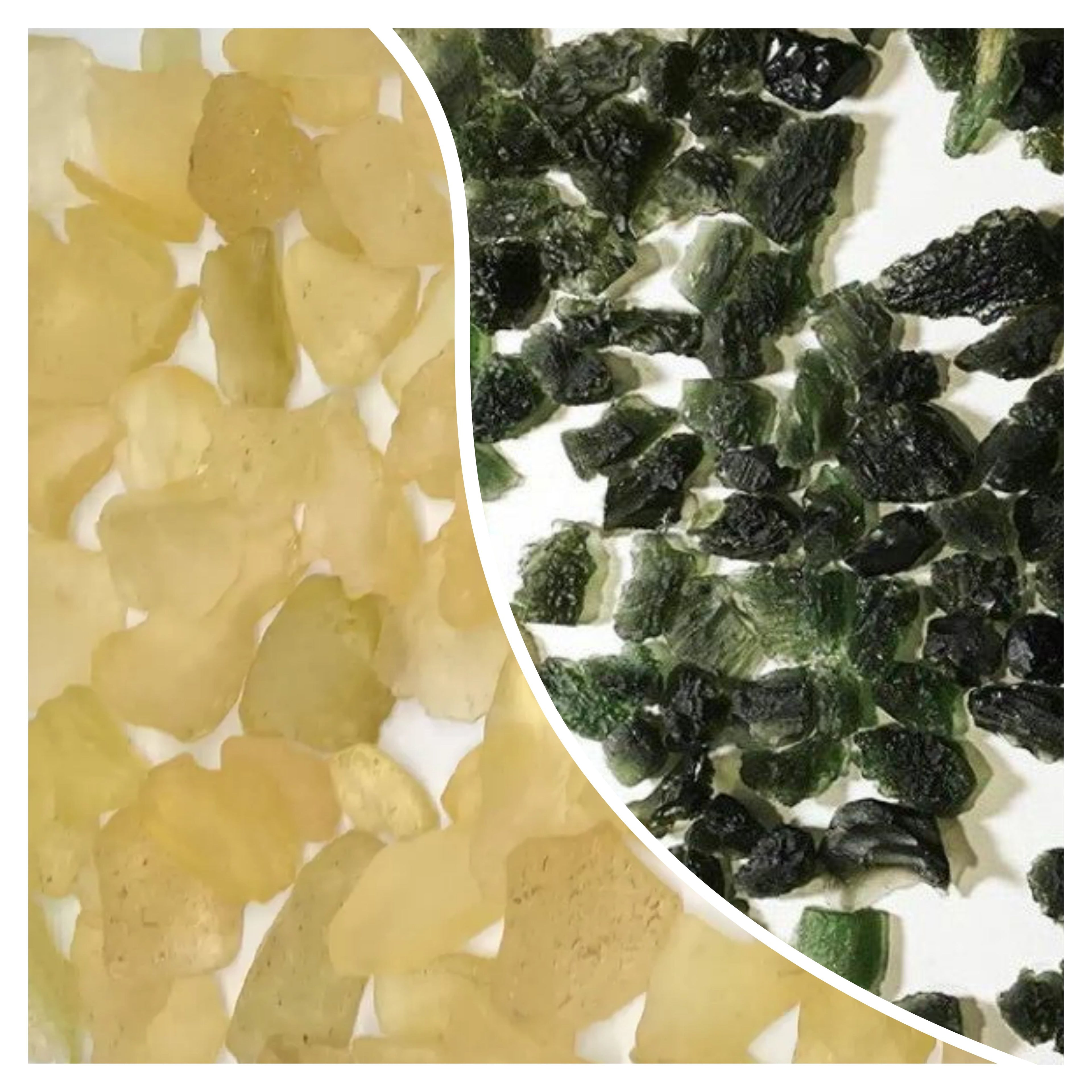 Libyan Gold Tektite & Moldavite Pendant Necklace