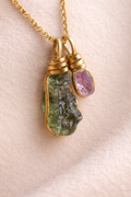 Amethyst & Moldavite Necklace