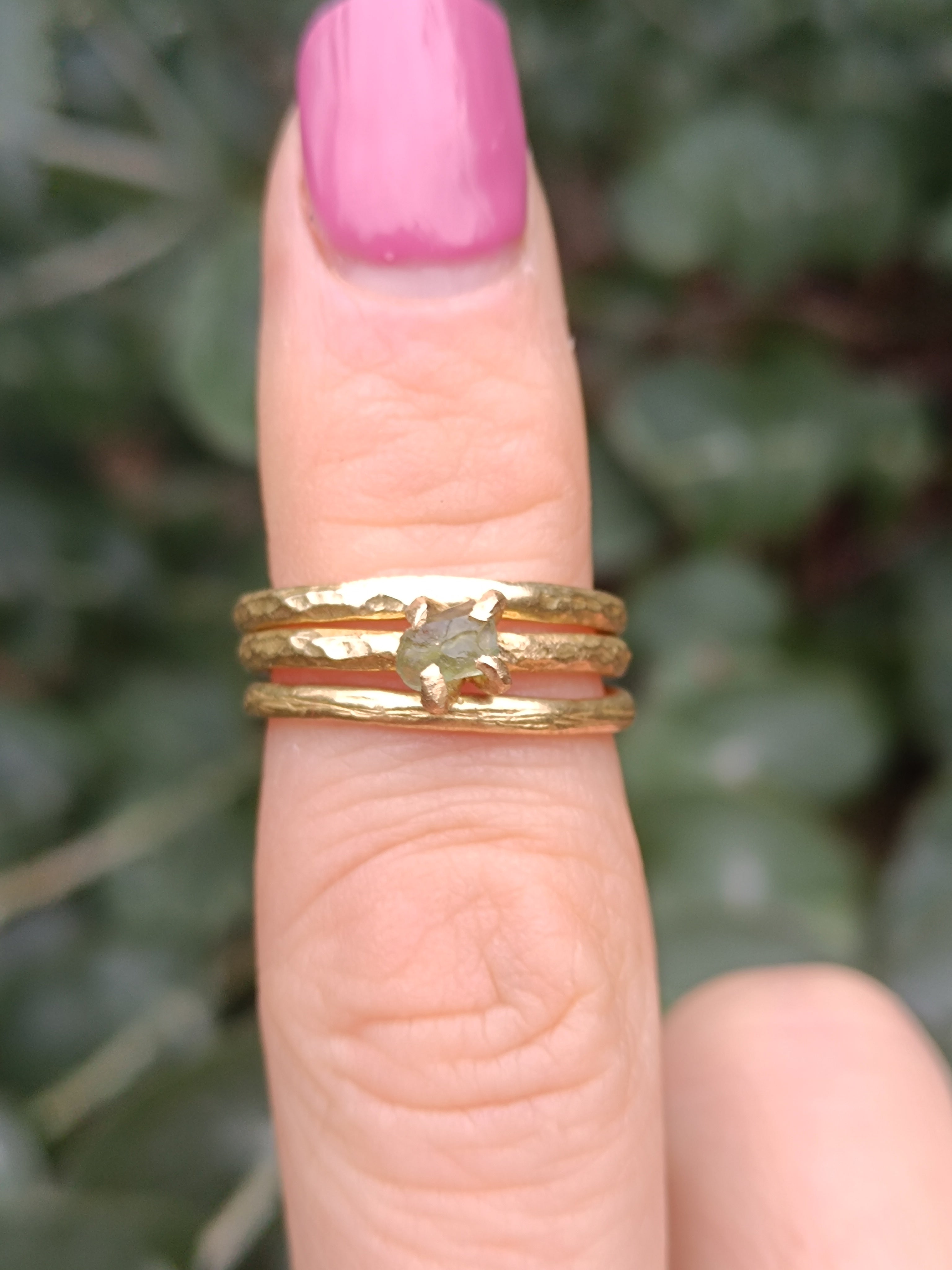 Minimalistic Moldavite Ring