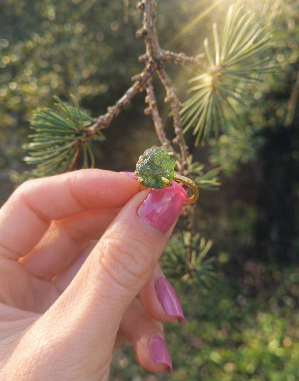 Moldavite Power Ring