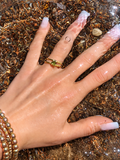 Double Band Moldavite Ring