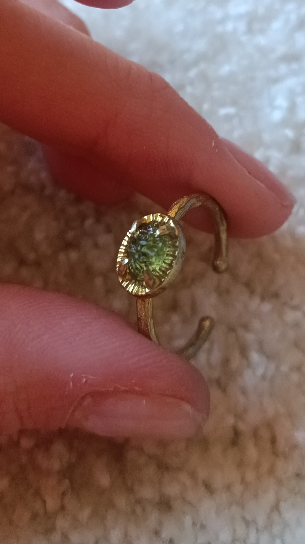 Resizable Moldavite Ring