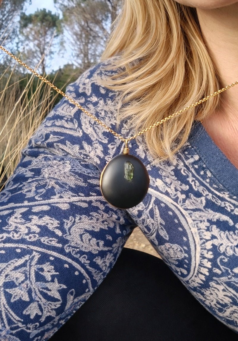 Shungite & Moldavite Necklace